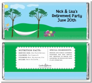 Hammock - Personalized Retirement Party Candy Bar Wrappers