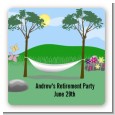 Hammock - Square Personalized Retirement Party Sticker Labels thumbnail