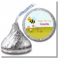Happy Bee Day - Hershey Kiss Birthday Party Sticker Labels thumbnail