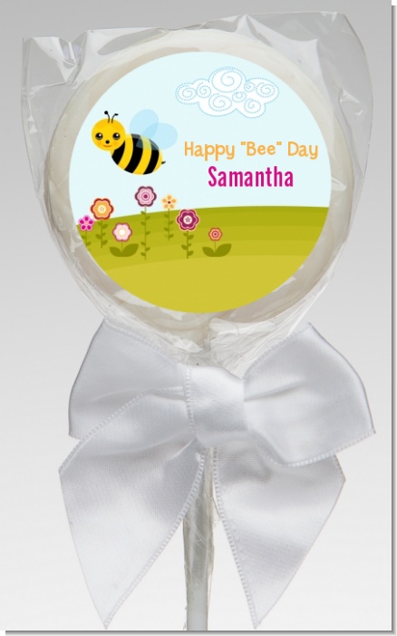 Happy Bee Day - Personalized Birthday Party Lollipop Favors