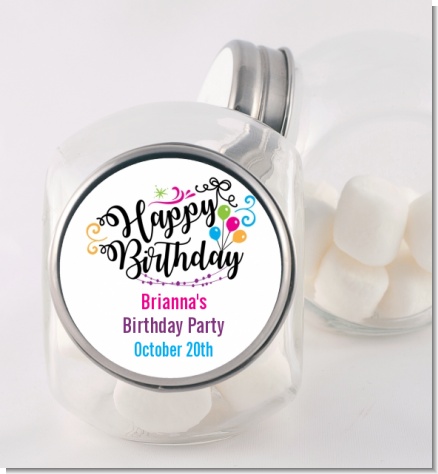 Happy Birthday - Personalized Birthday Party Candy Jar