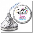 Happy Birthday - Hershey Kiss Birthday Party Sticker Labels thumbnail