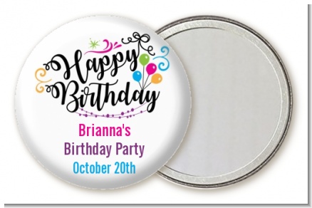 Happy Birthday - Personalized Birthday Party Pocket Mirror Favors