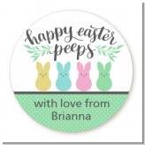 Happy Easter Peeps - Round Personalized Holiday Party Sticker Labels