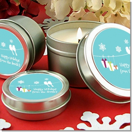 Happy Holidays on a String - Christmas Candle Favors