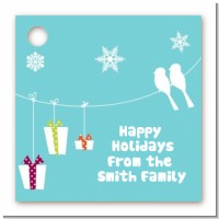 Happy Holidays on a String - Personalized Christmas Card Stock Favor Tags
