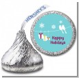 Happy Holidays on a String - Hershey Kiss Christmas Sticker Labels thumbnail