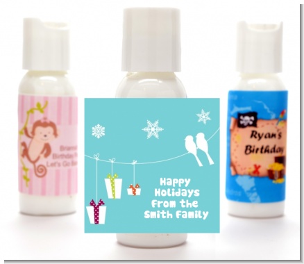 Happy Holidays on a String - Personalized Christmas Lotion Favors