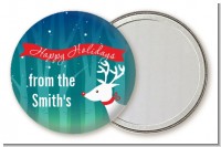 Happy Holidays Reindeer - Personalized Christmas Pocket Mirror Favors