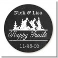Happy Trails - Round Personalized Bridal Shower Sticker Labels thumbnail