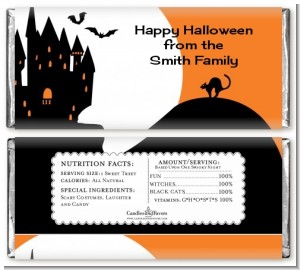 Haunted House - Personalized Halloween Candy Bar Wrappers