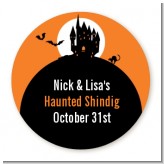 Haunted House - Round Personalized Halloween Sticker Labels