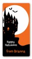 Haunted House - Custom Rectangle Halloween Sticker/Labels thumbnail