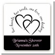 Hearts & Soul - Square Personalized Bridal Shower Sticker Labels thumbnail