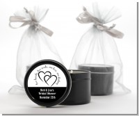 Hearts & Soul - Bridal Shower Black Candle Tin Favors