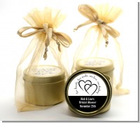 Hearts & Soul - Bridal Shower Gold Tin Candle Favors