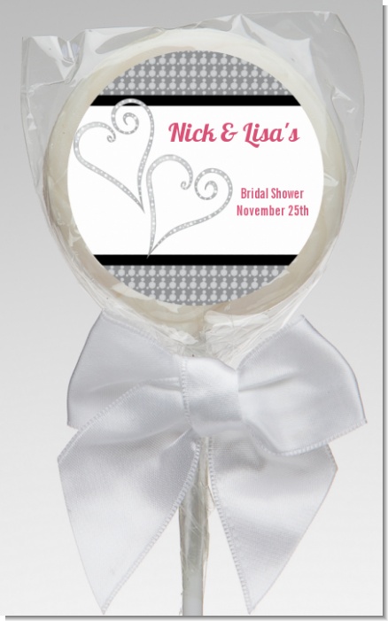 Hearts - Personalized Bridal Shower Lollipop Favors