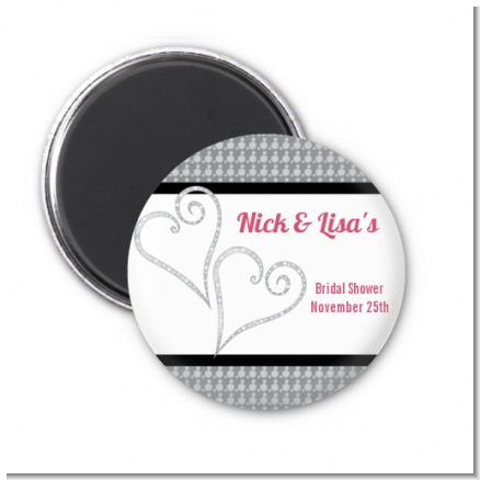 Hearts - Personalized Bridal Shower Magnet Favors
