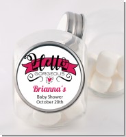 Hello Gorgeous - Personalized Baby Shower Candy Jar