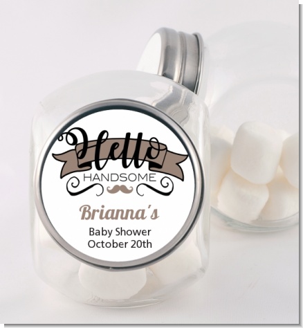 Hello Handsome - Personalized Baby Shower Candy Jar