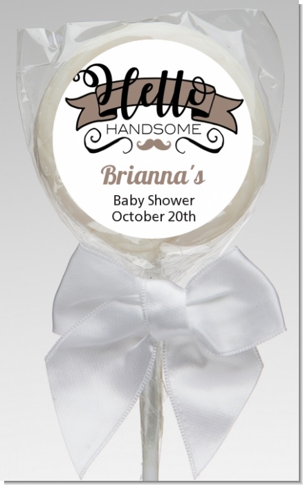 Hello Handsome - Personalized Baby Shower Lollipop Favors