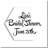 Black and White - Hexagon Personalized Bridal Shower Sticker Labels
