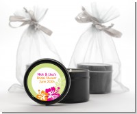 Hibiscus - Bridal Shower Black Candle Tin Favors