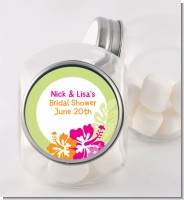 Hibiscus - Personalized Bridal Shower Candy Jar