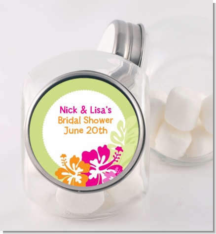 Hibiscus - Personalized Bridal Shower Candy Jar