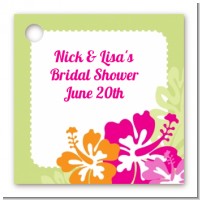 Hibiscus - Personalized Bridal Shower Card Stock Favor Tags