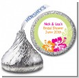 Hibiscus - Hershey Kiss Bridal Shower Sticker Labels thumbnail