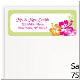 Hibiscus - Bridal Shower Return Address Labels