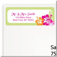 Hibiscus - Bridal Shower Return Address Labels