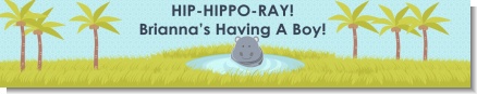 Hippopotamus Boy - Personalized Baby Shower Banners
