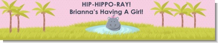 Hippopotamus Girl - Personalized Baby Shower Banners