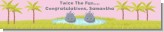 Twin Hippo Girls - Personalized Baby Shower Banners