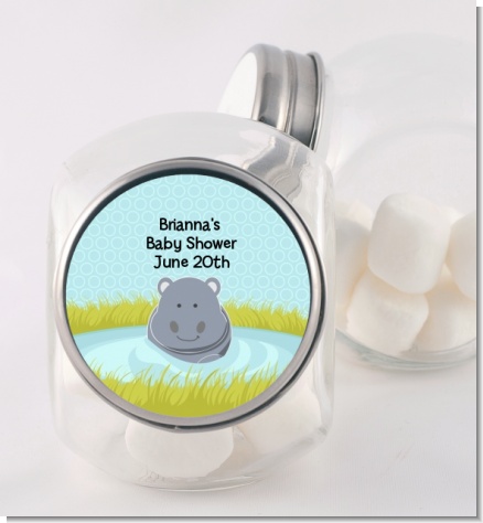Hippopotamus Boy - Personalized Baby Shower Candy Jar