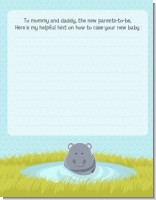 Hippopotamus Boy - Baby Shower Notes of Advice