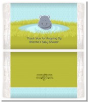 Hippopotamus Boy - Personalized Popcorn Wrapper Baby Shower Favors