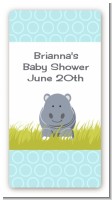 Hippopotamus Boy - Custom Rectangle Baby Shower Sticker/Labels