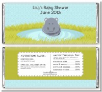 Hippopotamus Boy - Personalized Baby Shower Candy Bar Wrappers