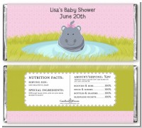 Hippopotamus Girl - Personalized Baby Shower Candy Bar Wrappers