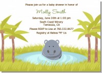 Hippopotamus Boy - Baby Shower Invitations