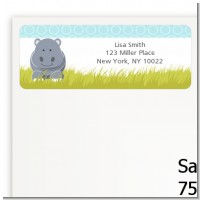 Hippopotamus Boy - Baby Shower Return Address Labels