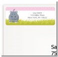 Hippopotamus Girl - Baby Shower Return Address Labels thumbnail