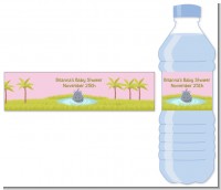 Hippopotamus Girl - Personalized Baby Shower Water Bottle Labels