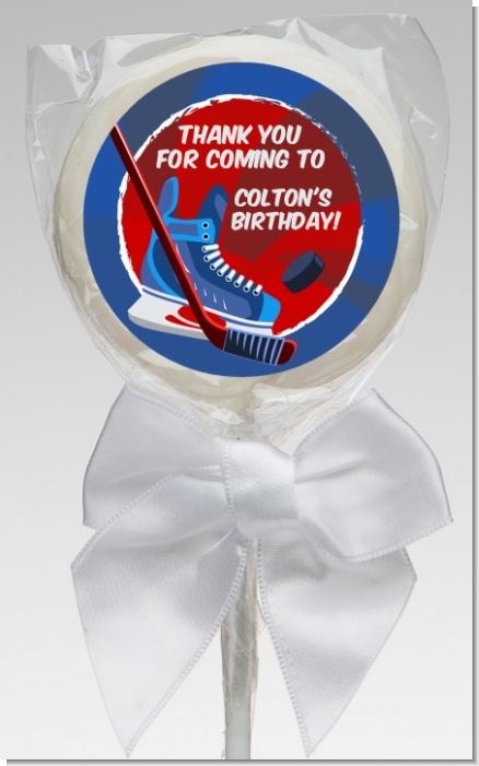 Hockey - Personalized Birthday Party Lollipop Favors