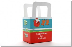 Santa And His Reindeer - Personalized Christmas Favor Boxes