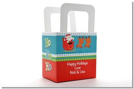 Santa And His Reindeer - Personalized Christmas Favor Boxes