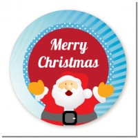 Ho Ho Ho Santa Claus - Round Personalized Christmas Sticker Labels